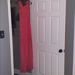 Beautiful coral floor length dress